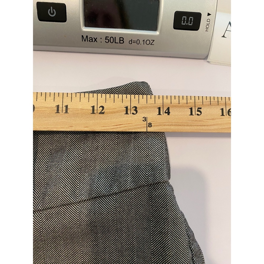 Charlotte Russe Grey Herringbone Capri Pants Women Size 1 Y2K Office Sire Slacks - Picture 6 of 7
